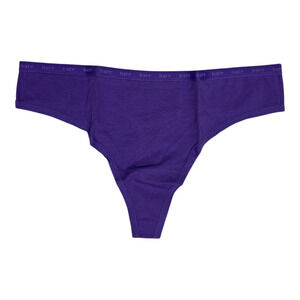 Bare Womens Purple Cotton Thong Underwear Size Large